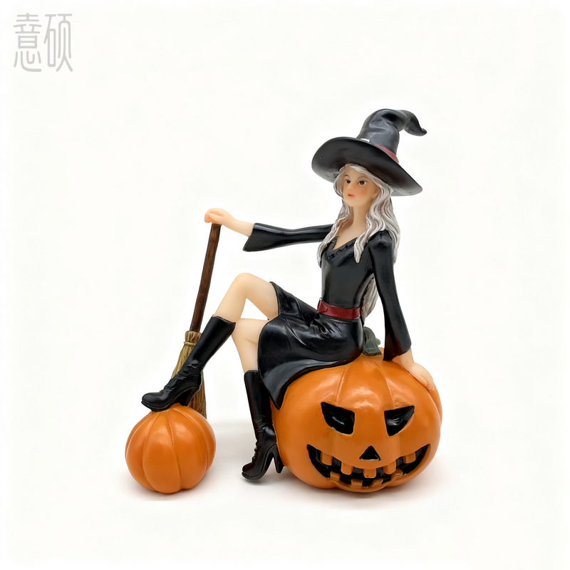 Resin Halloween Young Witch Figurine