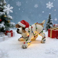 Poly Resin Christmas Puppy Figurines