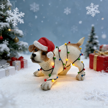 Poly Resin Christmas Puppy Figurines