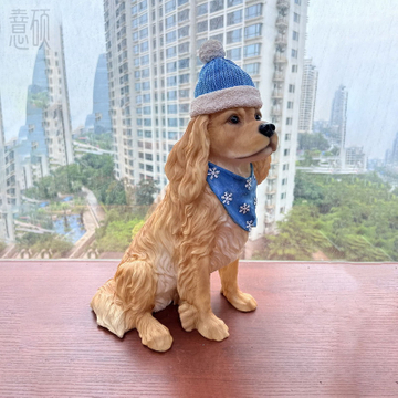 Resin Dressed Dog Puppy Sculpture