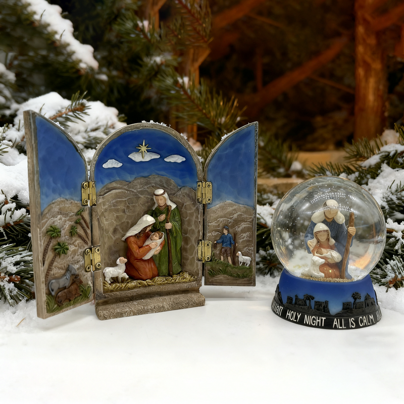 Holy Family Nativity Scene Resin Decorative Screen