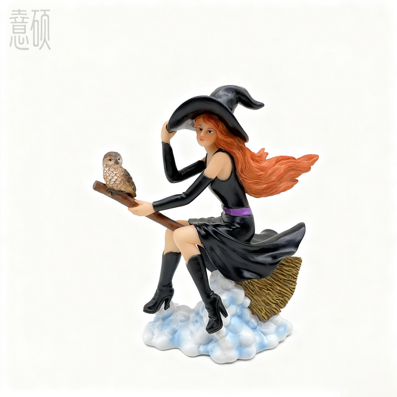Resin Halloween Young Witch Figurine