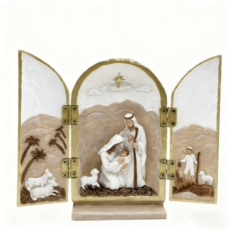 Holy Family Nativity Scene Resin Decorative Screen