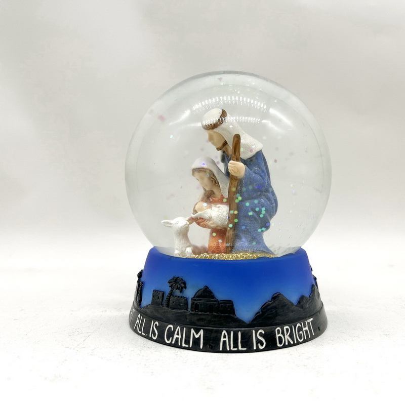 Resin Holy Family Nativity Water Ball