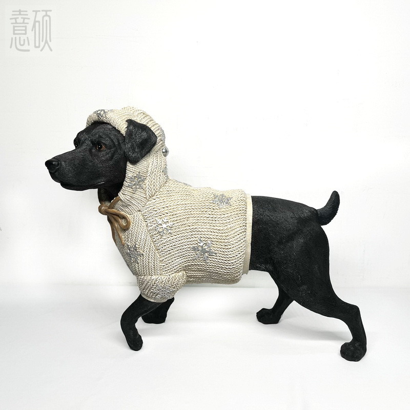 Resin Dressed Dog Puppy Sculpture