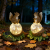 Resin Squirrel Acorn Garden Figurine Light
