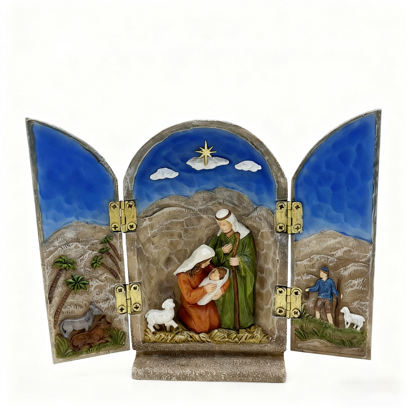 Holy Family Nativity Scene Resin Decorative Screen
