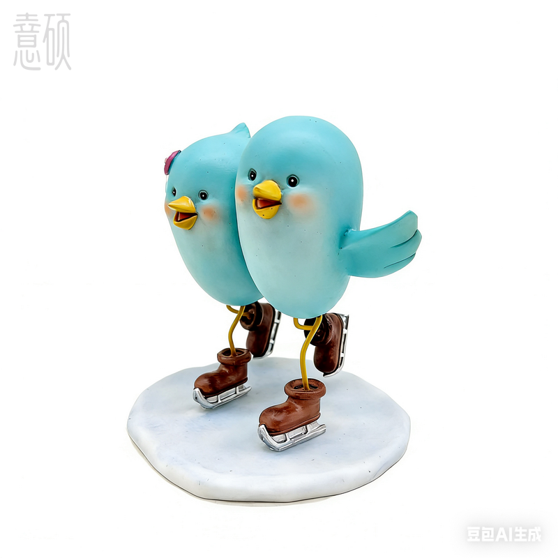 Resin Winter Sport Birds figurine