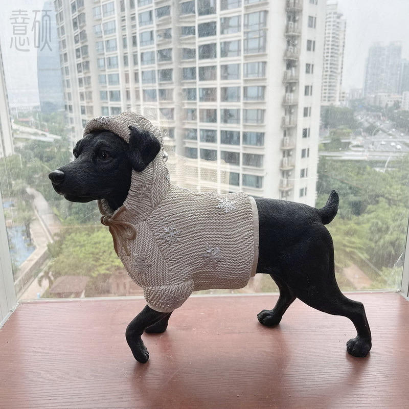 Resin Dressed Dog Puppy Sculpture