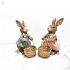 Decorative Resin Rabbit Figurines with Detail Dresses