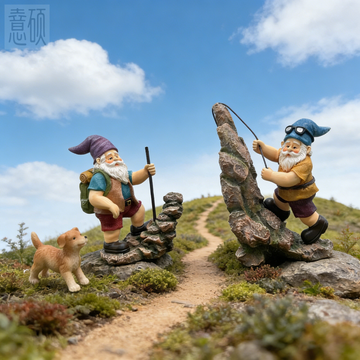 3.5-Inch Hand-Painted Resin Dwarf Gnome Figurines