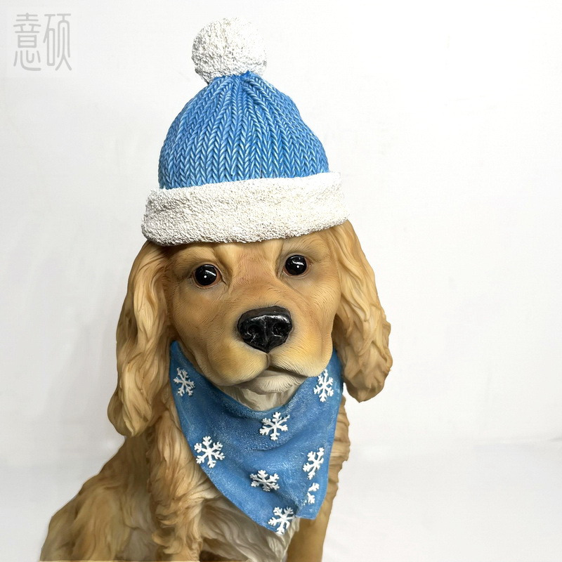 Resin Dressed Dog Puppy Sculpture