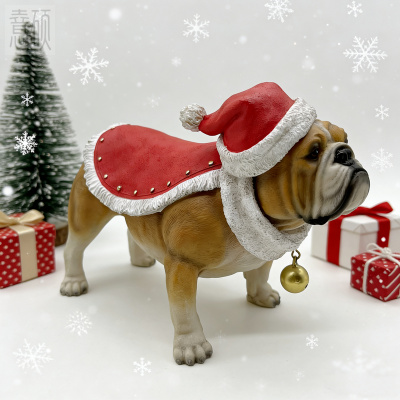 Poly Resin Christmas Puppy Figurines