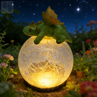 Baby Dragon Resin Ornament Solar-Powered Decor 