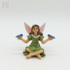 Forest Fairy & Blue Birds Resin Ornament Solar-Powered Decor 
