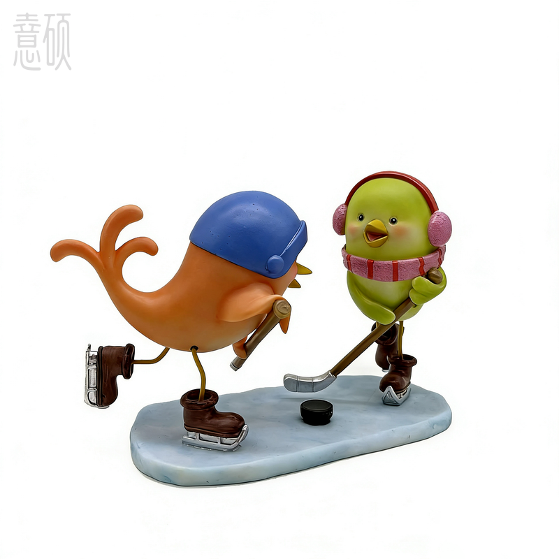 Resin Winter Sport Birds figurine