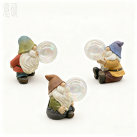 Resin Gnome Blowing Bubble Garden Figurine Light