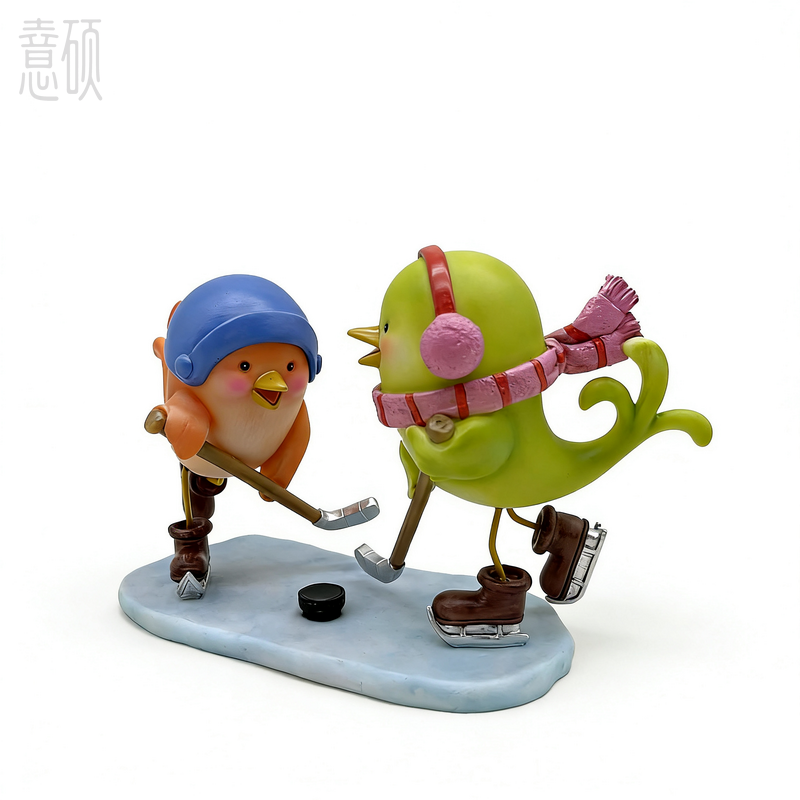 Resin Winter Sport Birds figurine