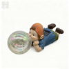 Resin Gnome Boy Blowing Bubble Garden Light