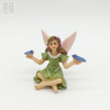 Forest Fairy & Blue Birds Resin Ornament Solar-Powered Decor 