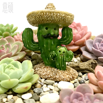  Little Resin Plants Terrarium Accessory