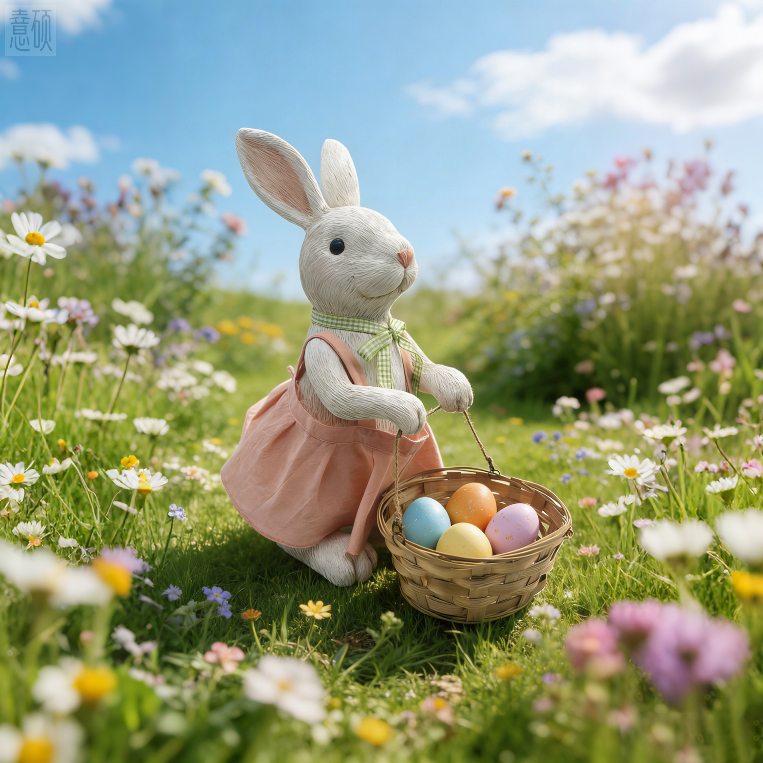 Decorative Resin Rabbit Figurines with Detail Dresses
