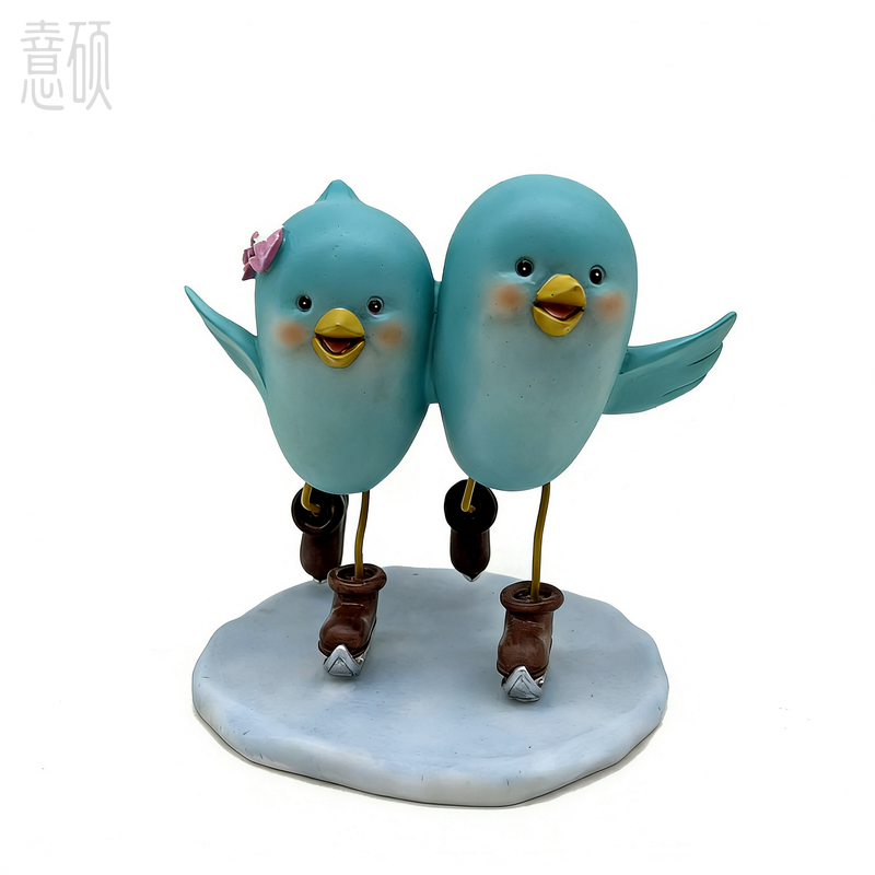 Resin Winter Sport Birds figurine