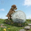 Puppy And Glass Orb Solar LED Light