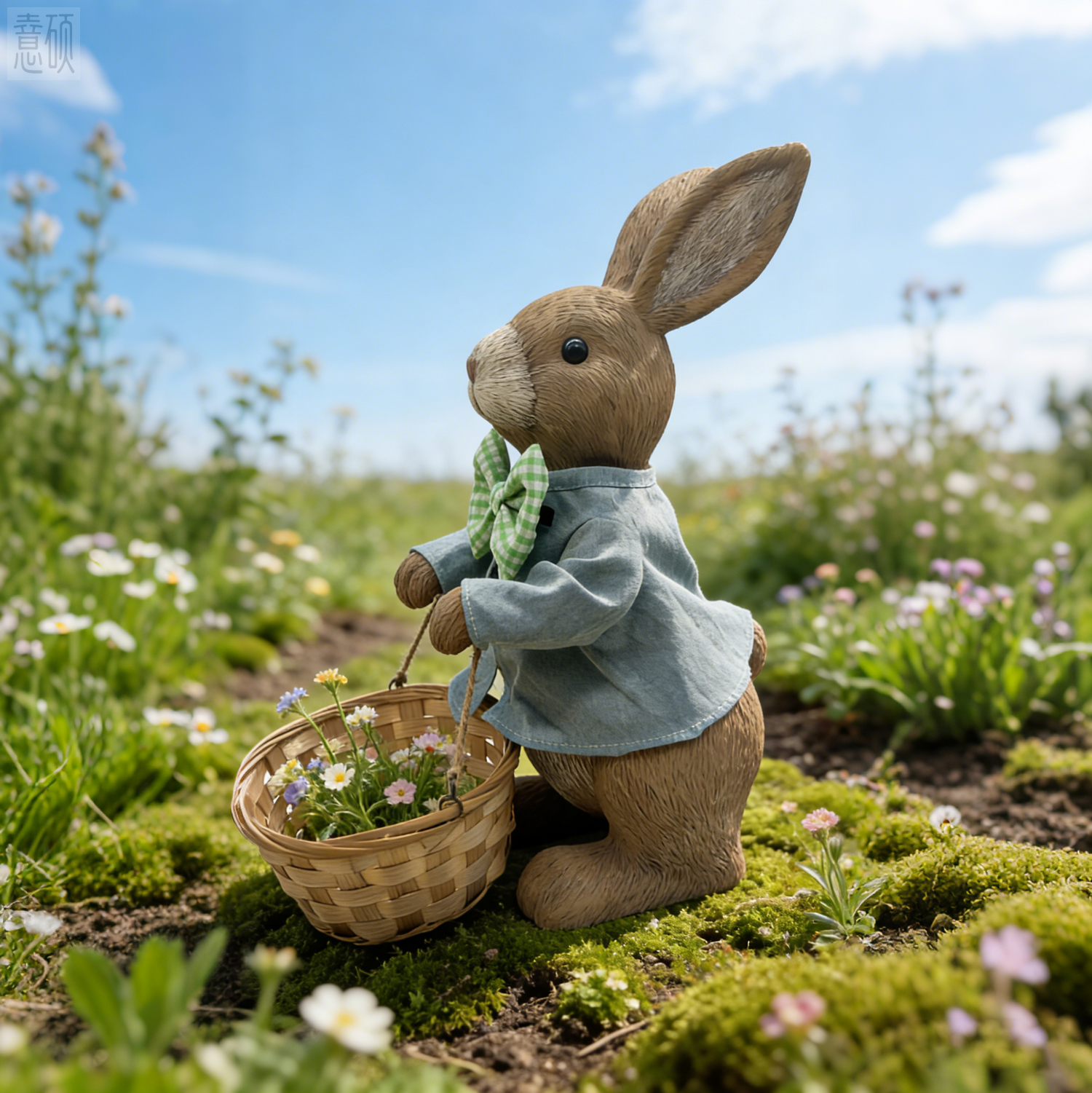 Decorative Resin Rabbit Figurines with Detail Dresses