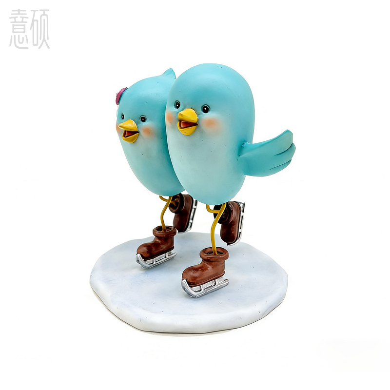 Original Design Winter Sport Bird Figurines