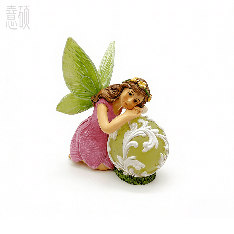 Detailed miniature resin garden figurines placed creatively outdoors