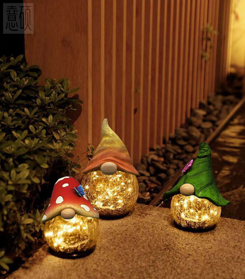 Garden Gnome Solar Bubble Light Statues